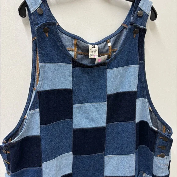 Lucy & Yak Layla Blue Paige Patchwork Denim Dress - coffeafoods.com